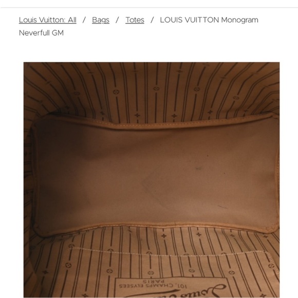 Authentic Louis Vuitton Neverfull GM preloved but great condition. 2007 France - Picture 5 of 14